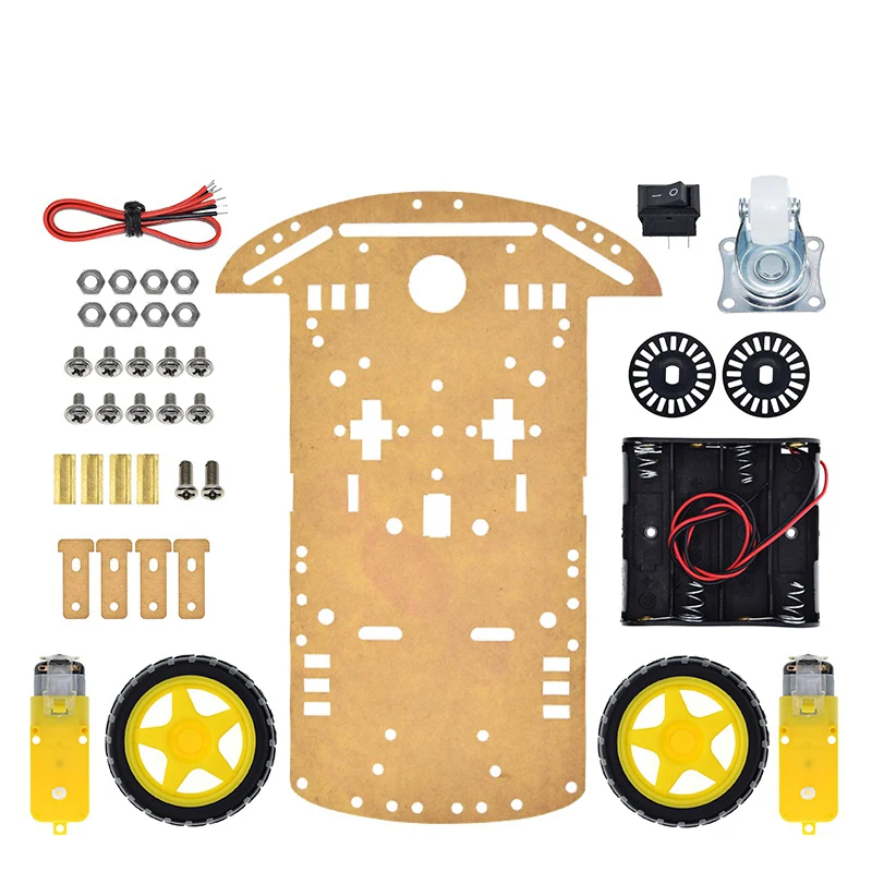 GREATZT Neues Motor-Smart-Roboterauto-Chassis-Kit mit Geschwindigkeitsencoder, Batteriekasten, 2WD für Arduino – Detail 9