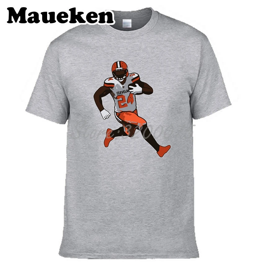 Мужская футболка Nick Chubb 24 одежда Кливленд Футболка мужская футболка с круглым вырезом Футболка W19102313