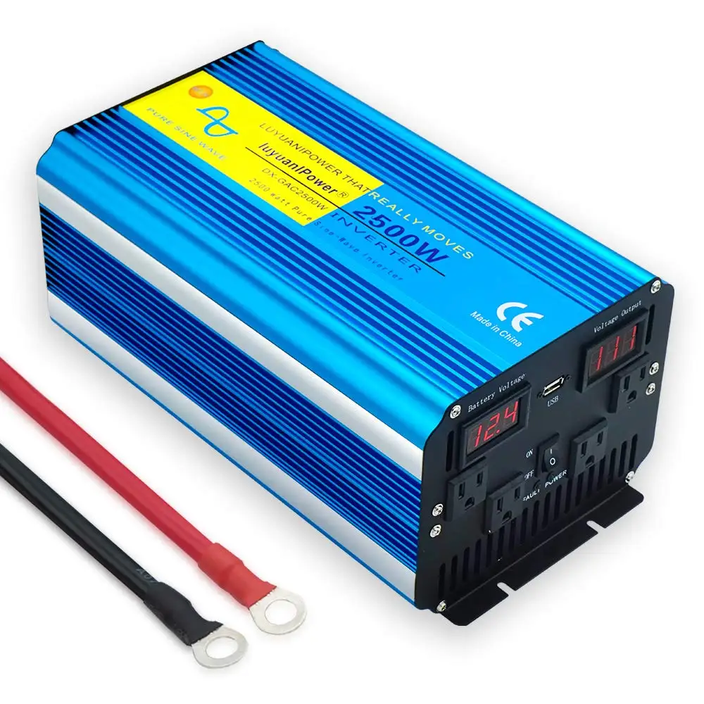 5000 ватт пик DC 12V 24V TO AC 220 V/110 V двойной светодиодный дисплей чистая Синусоидальная волна США вилка/универсальная вилка дом/выход инвертор питания(синий