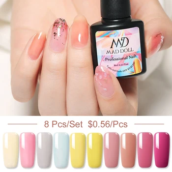 

8 Pcs Set Wholesale Cheap Price Gel Polish Winter Series 8ml/5ml UV LED Gel Varnish Extension Gel Spider Gel Nail Art Design