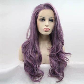 

JINKAILI Synthetic Lace Front Wig Long Wavy Purple Wigs For Black Women Wave Hair Female Peruca Heat Resistant