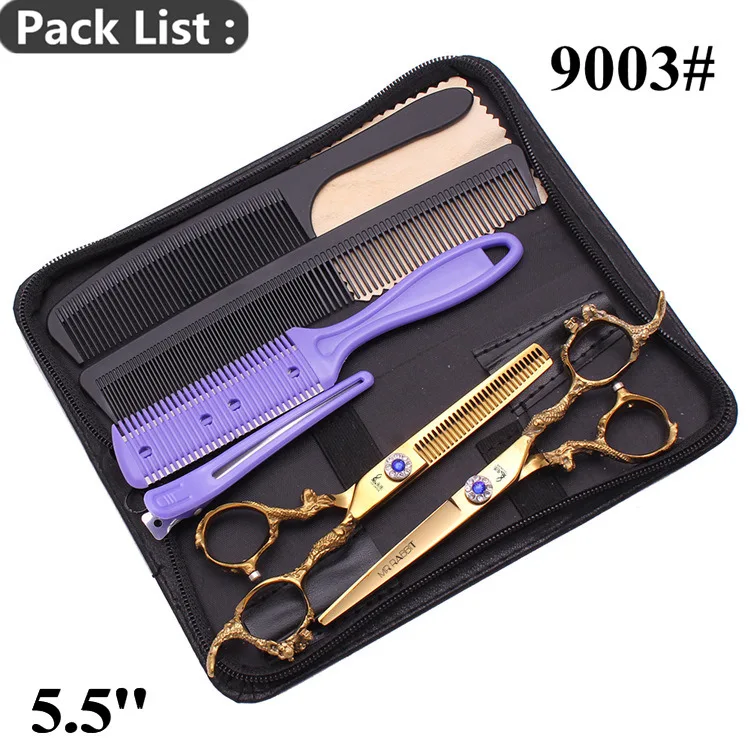 M9003 Jin K-A 5.5Y Ножницы для стрижки волос 5," 6" Mr Rabbit, японские стальные Разноцветные парикмахерские ножницы, филировочные ножницы, ножницы для волос, набор M9003 - Цвет: M9003 Jin K-A 5.5Y