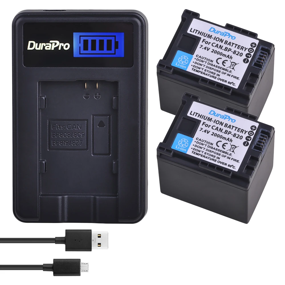 2pc-2000mah-bp-820-bp-820-battery-usb-charger-for-canon-vixiagx10