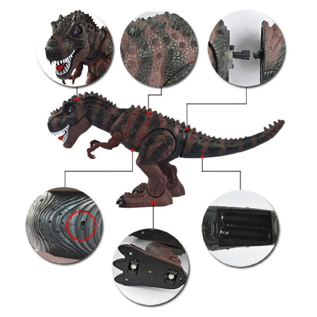 Электрический детский игрушечный ходячий динозавр T-Rex игрушечный светильник со звуком LN