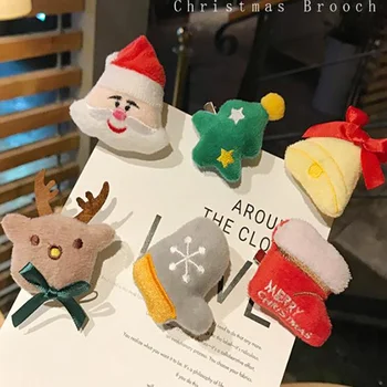 

Christmas hair accessories brooch hairpin dual-use ins tide Japanese personality cute children holiday cartoon plush headdress