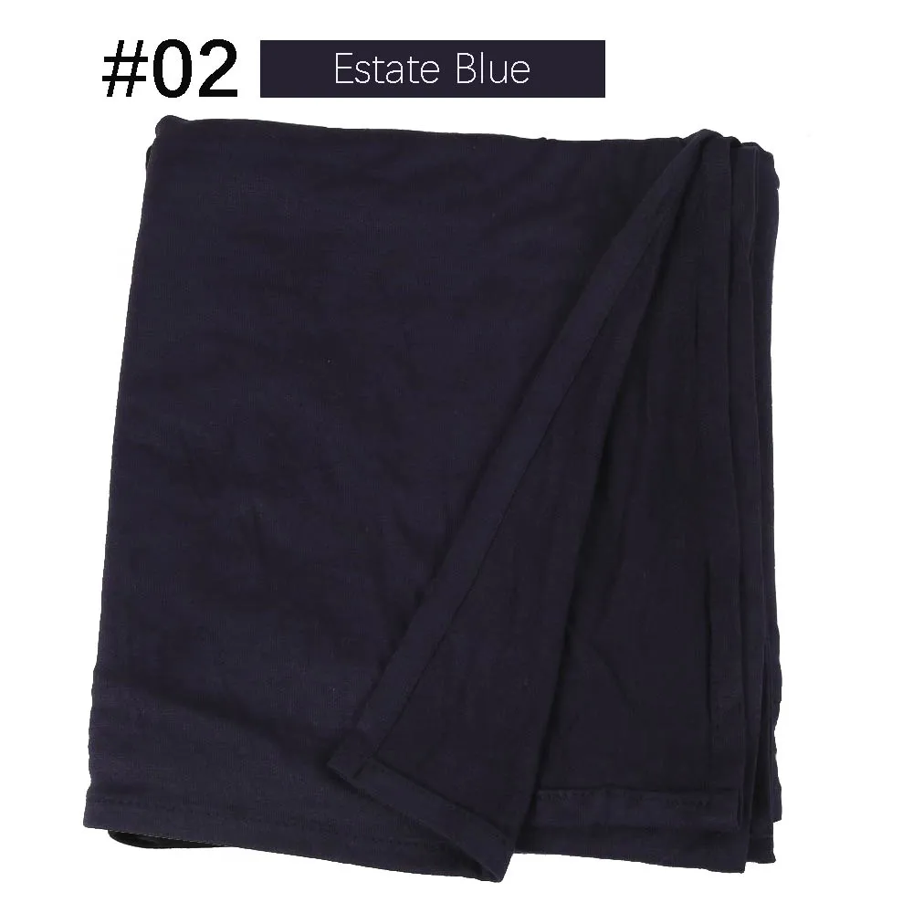 Muslim Women Premium Instant Cotton Jersey Hijab Scarf Jersey Hijabs Scarves With Hoop Pinless HeadScarves 53 colors