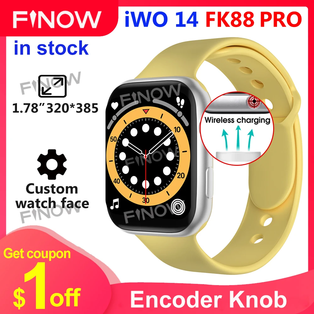 US $53.49 2021 Smartwatch Iwo14 FK88 Pro PK FK88 Relogio Inteligente Wireless charge Custom Watch Face Bluetooth Call Pilates Smart Watch