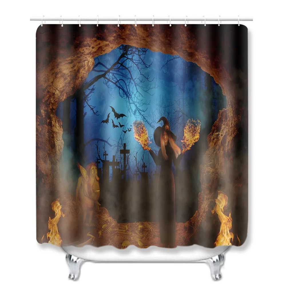 Zeegle Creative Mat for Bathroom 4pcs Bath Mat Set Toilet Seat Cover Waterproof Toilet Shower Curtain Washable Bath Curtain