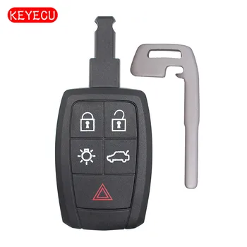 

KEYECU Remote Car Key Shell Case Fob 5 Button for Volvo C30 C70 S40 V50 2008 2009 2010 2011 FCC ID: KR55WK49259