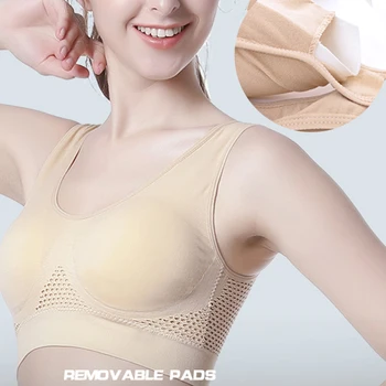 

Q Breathable Sports Bra, Women's Cutout Padded Sports Bra Top, Quick-drying Fitness Running Fitness Sports Top Plus Size Slee