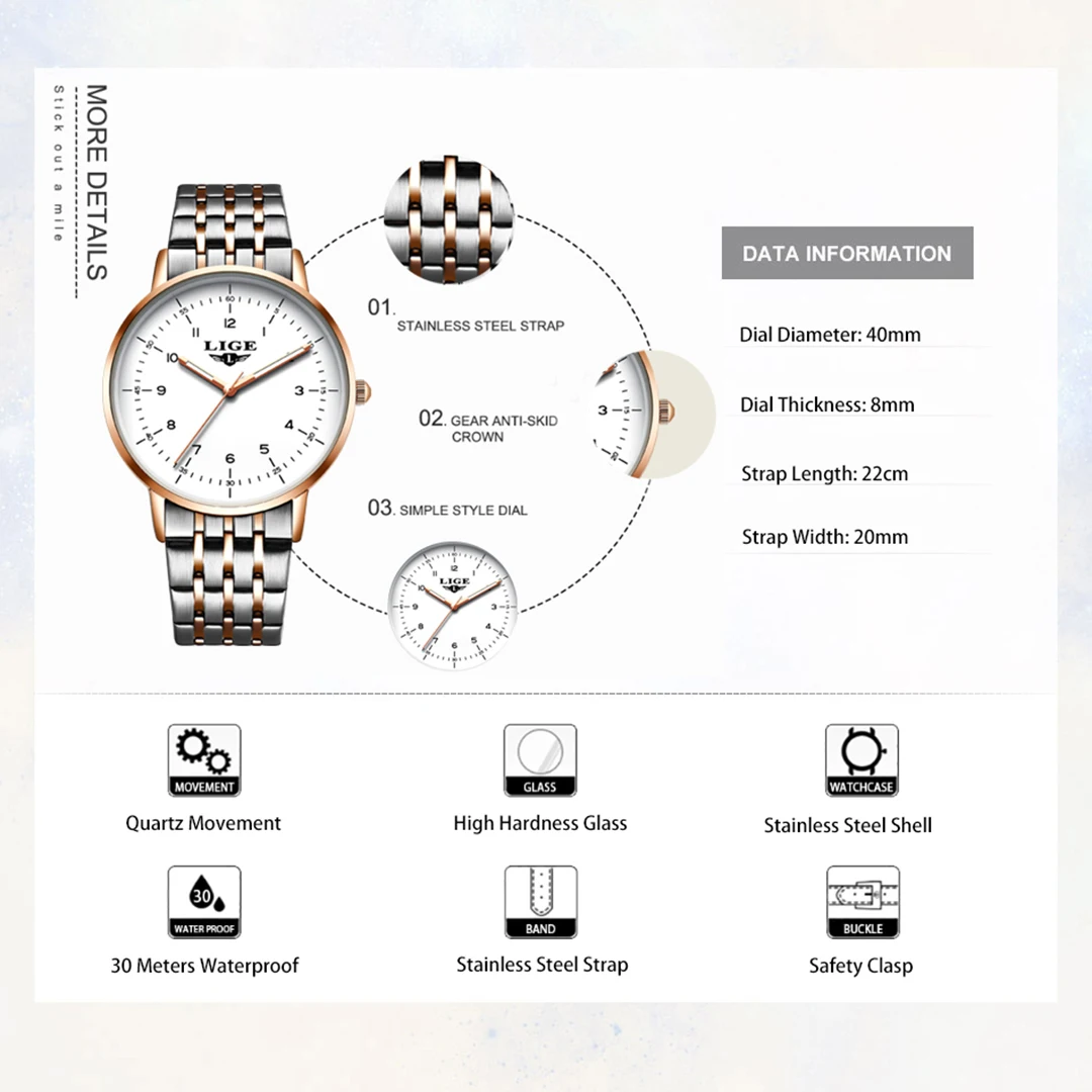 2020 New Fashion Watch Women LIGE Brand Ladies Creative Steel Women Bracelet Watches Female Waterproof Clocks Relogio Feminino