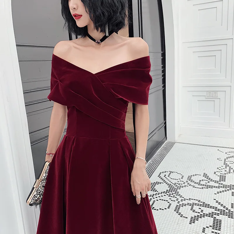 

2020 Sale A-line Bridesmaid Dresses Female Temperament Of The New 2020 A Word Shoulder Bigger Sizes Small Wine Toast To Bride