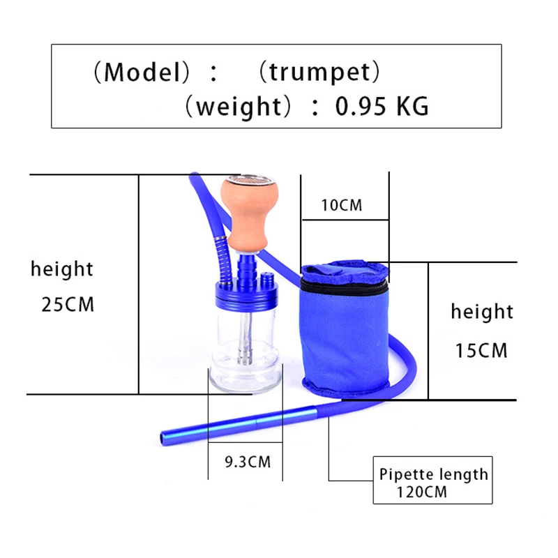 Кальян QMJHVX, портативный кальян набор с алюминиевым сплавом путешествия кальян стеклянный силиконовая трубка для кальяна наргилий Sheesha Chicha
