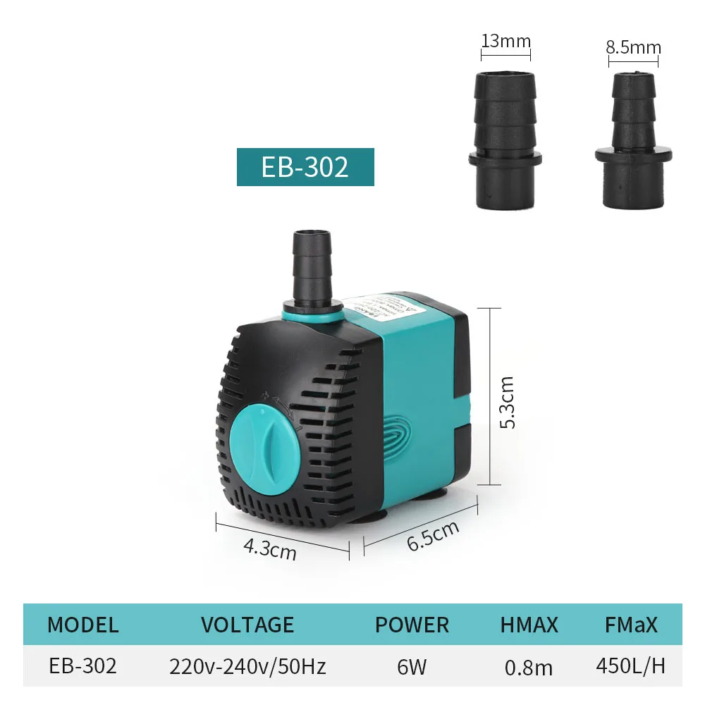 EU US 220V-240V 3-60W Aquarium Submersible Water Pump Fountain Filter Fish Pond Quiet Water Pump Tank Fountain Side Suction Pump