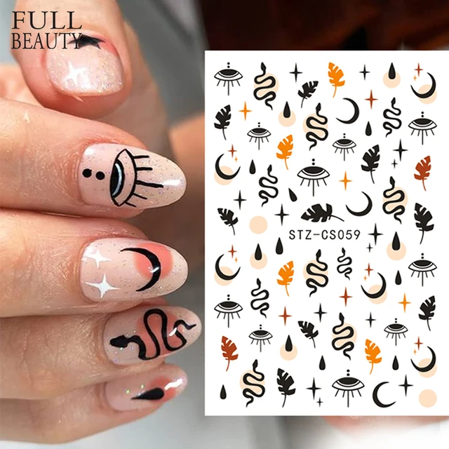 3d Manicure Nail Sticker Decals Halloween Black Snake Leaf Magic Inspired  Funny Nail Art Design For Sliders Decoration Chstzcs05 - Stickers & Decals  - AliExpress