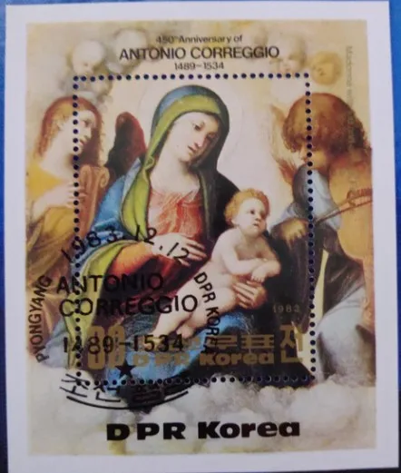 Antonio Correggio 1489-1534 корейские почтовые марки почтовая коллекция