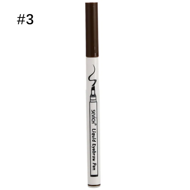 Dark brown 4 цвета микроблейдинг карандаш для бровей 3D тату ручка натуральный эскиз жидкая водостойкая Татуировка прочный карандаш для бровей косметический инструмент - Цвет: Dark brown