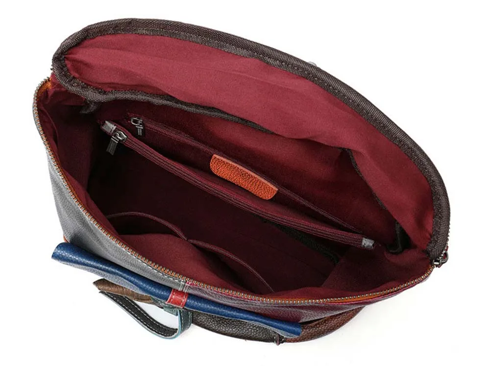 Lukegear рюкзак из натуральной кожи, женские разноцветные рюкзаки, прочные ретро сумки