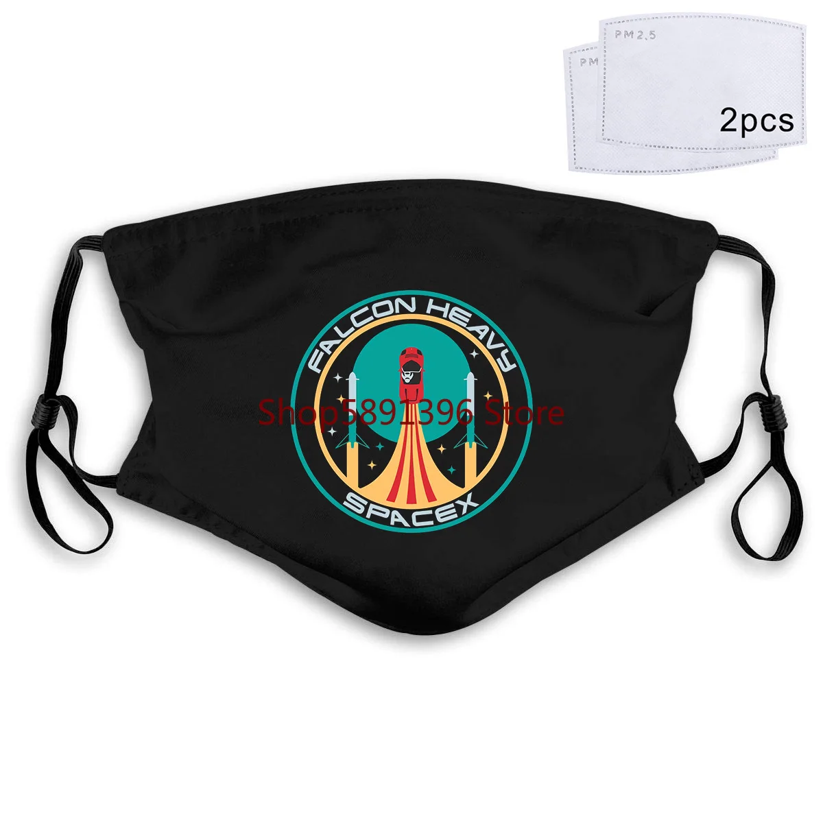 Тяжелая Falcon Space X Patch Mask elon Musk Spacex Tee с коротким рукавом XS3XL | Аксессуары для одежды