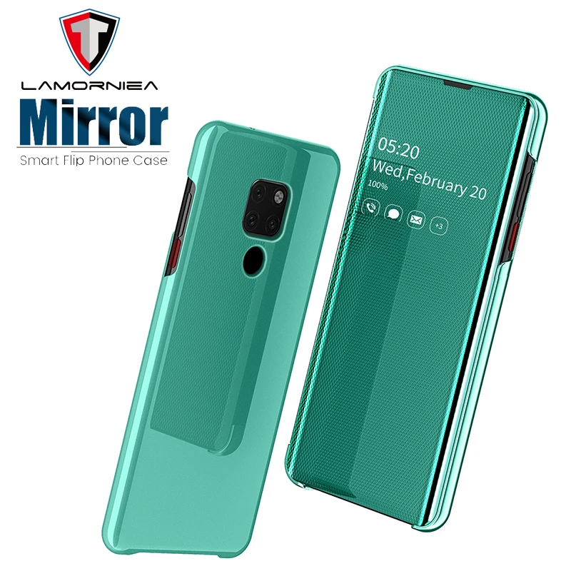 Умный зеркальный флип чехол Lamorniea для Huawei P30 Pro Lite из искусственной кожи Mate 20 Pro/Mate