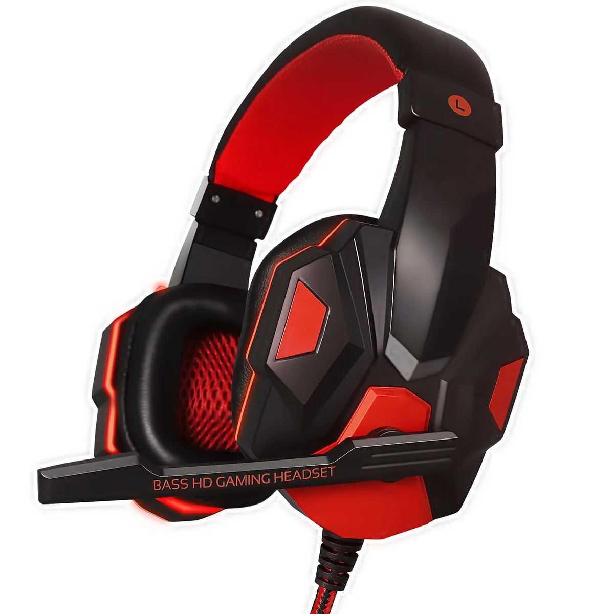 PC780 Проводные Игровые наушники 3,5 мм HIFI бас стерео игровая гарнитура светодиодный мигает Игровые наушники с микрофоном USB разъем - Цвет: Black and Red
