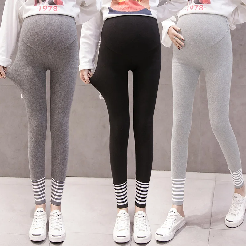 

Leggings for Pregnant Woman Autumn Clothing New Style Casual Nursing Versatile Ribbed Pattern Fashion Mom Slim Fit Nursing High-