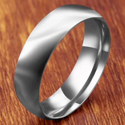 Silver 6mm Bright 8 мм кольцо из нержавеющей стали мужское высококачественное модное Ювелирное кольцо мужское титановое черное - Цвет основного камня: Silver 6mm Bright