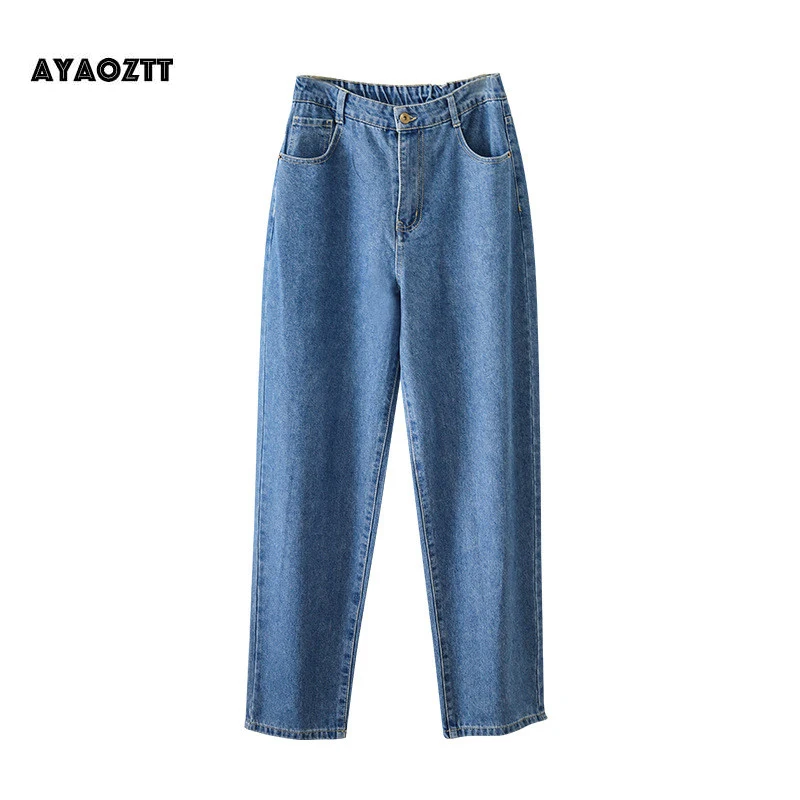 

Women Jeans Vintage High Waist Clothes Denim Pants Blue Streetwear Harem Straight Pants Mom Jeans Cowboy Vaqueros Mujer