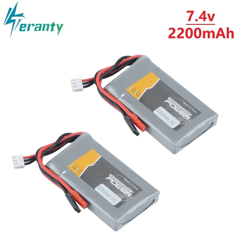 

2Pcs/sets RC Li-Po 2S 7.4V 2200MAH 8C Battery For Flysky GT3B T6 Futaba 14SG 16SZ 18SZ 2.4Ghz FASSTest 14ch t10J Transmitter