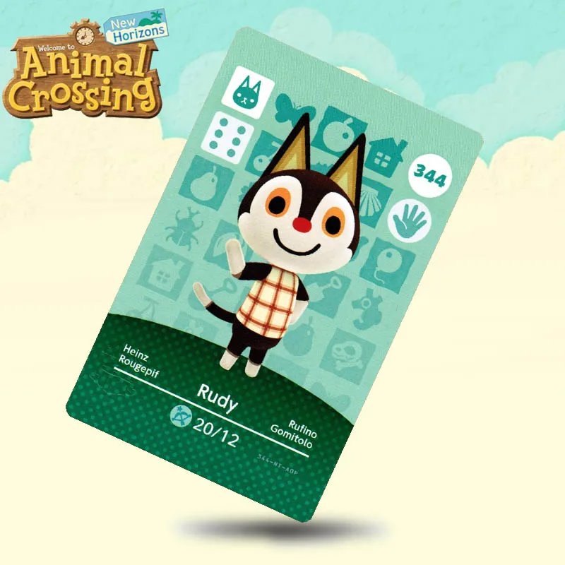 Carte Amiibo Rudy #344 Animal Crossing - Jamais Scannée - État Neuf