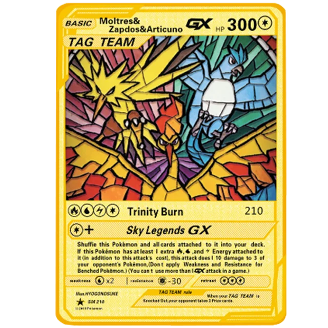 Pokemon Black Metal Game Fire Breathing Dragon Card Board Game Pikachu Gold Anniversary Collection Kids Metal Card 3