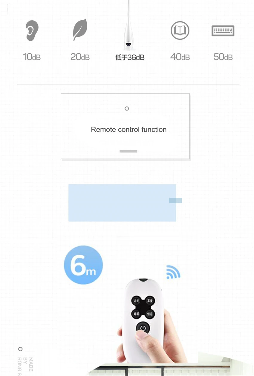 Бытовой увлажнитель с низким уровнем шума 220 В 5 л пультом дистанционного