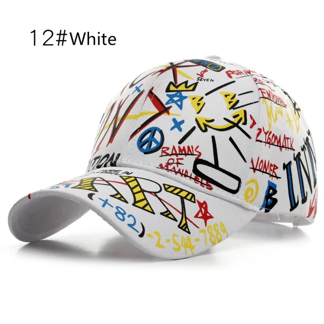 38 Styles Hot Graffiti Baseball Cap Women’s Hat Summer Sun Hat Cotton Men’s Baseball Cap Sports Cap Golf Cap Gorras Hombre 31