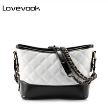 Женская сумка на плечо LOVEVOOK, не большая сумкочка через плечо с модными ремням, с классическим рисунком в клетку, из искусственной кожи