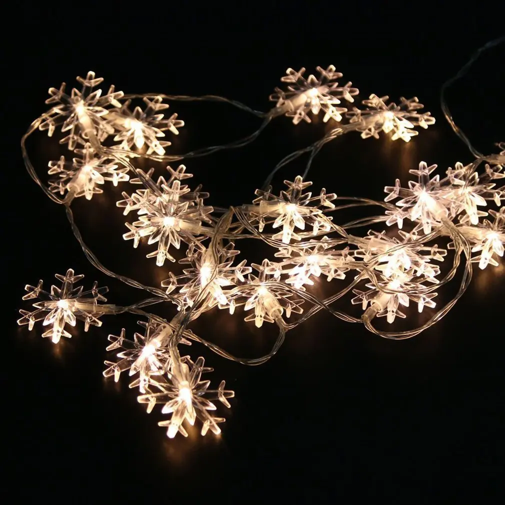 

6.89ft 2.1m 20 LED Snowflake Fairy String Light Battery Operated String Lighting for Christmas Wedding Patio Garland Party Decor