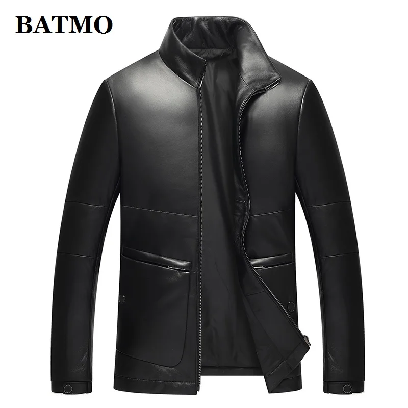 Мужская Натуральная кожа BATMO мужские тонкие Куртки из натуральной овчины и 90%