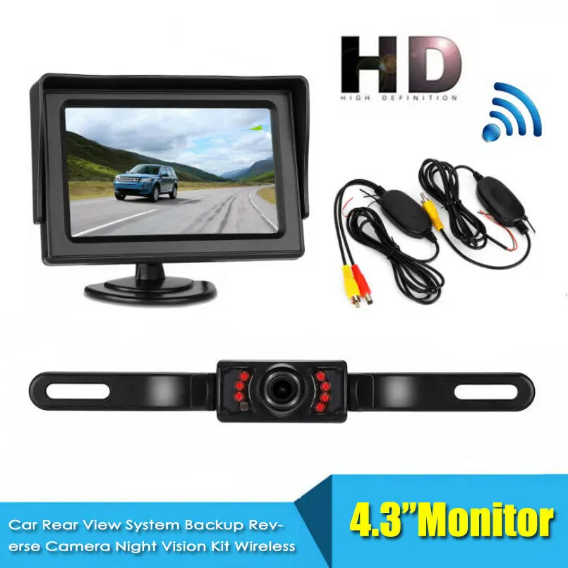 4," TFT lcd Автомобильный резервный монитор заднего вида+ Беспроводная парковочная камера ночного видения