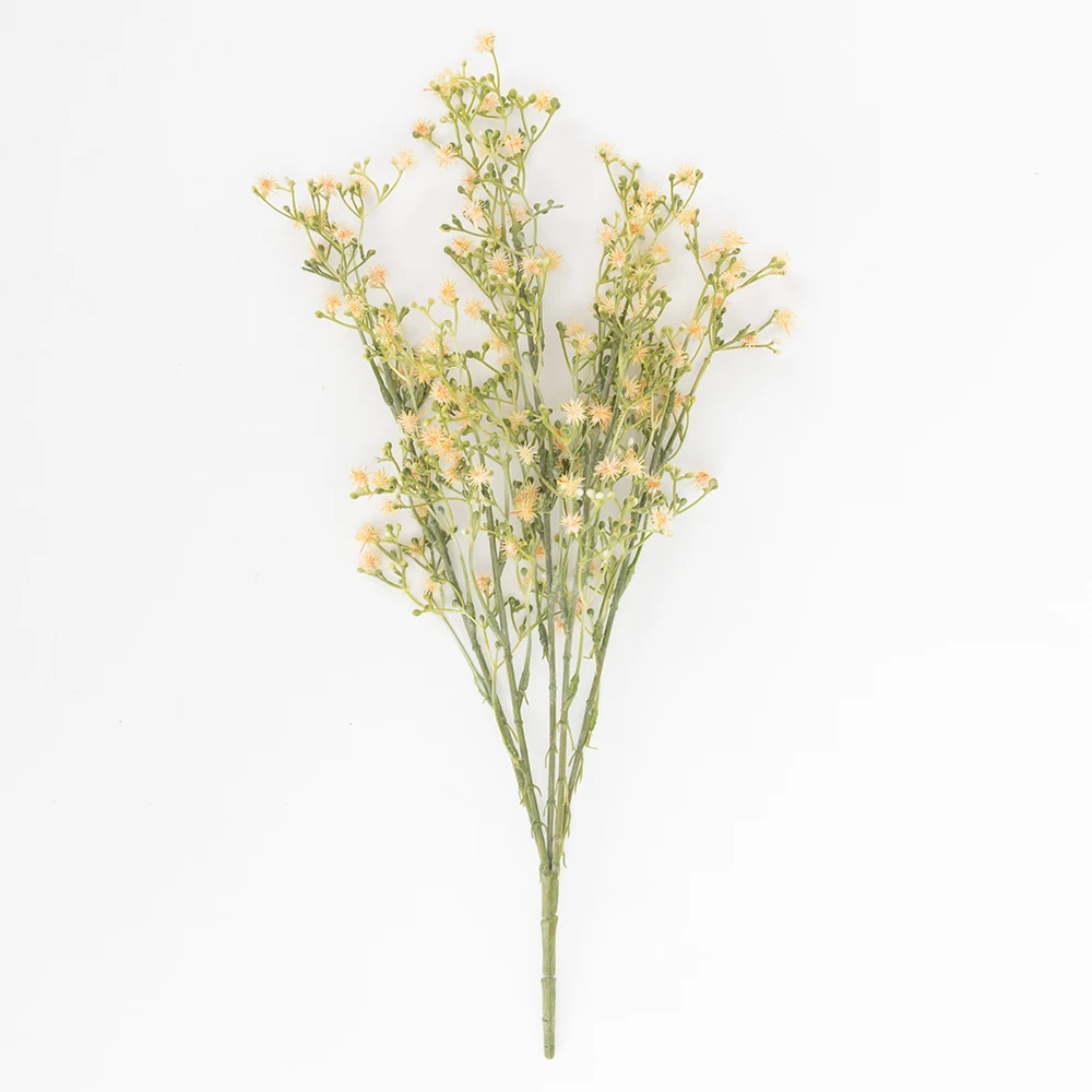 yellow Kahaul Brand Gypsophila Artificial Flowers Bouquet for Decoration Latex Plastic Fake Flowers Plant High Quality Wedding Home Dec - Цвет: yellow
