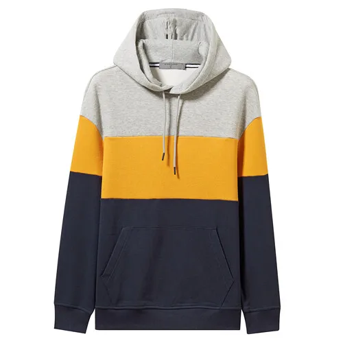Giordano мужские толстовки Модные контрастные толстовки с капюшоном Kanga карманные топы с длинными рукавами Sudaderas Para Hombre 01029787 - Цвет: 17Gray