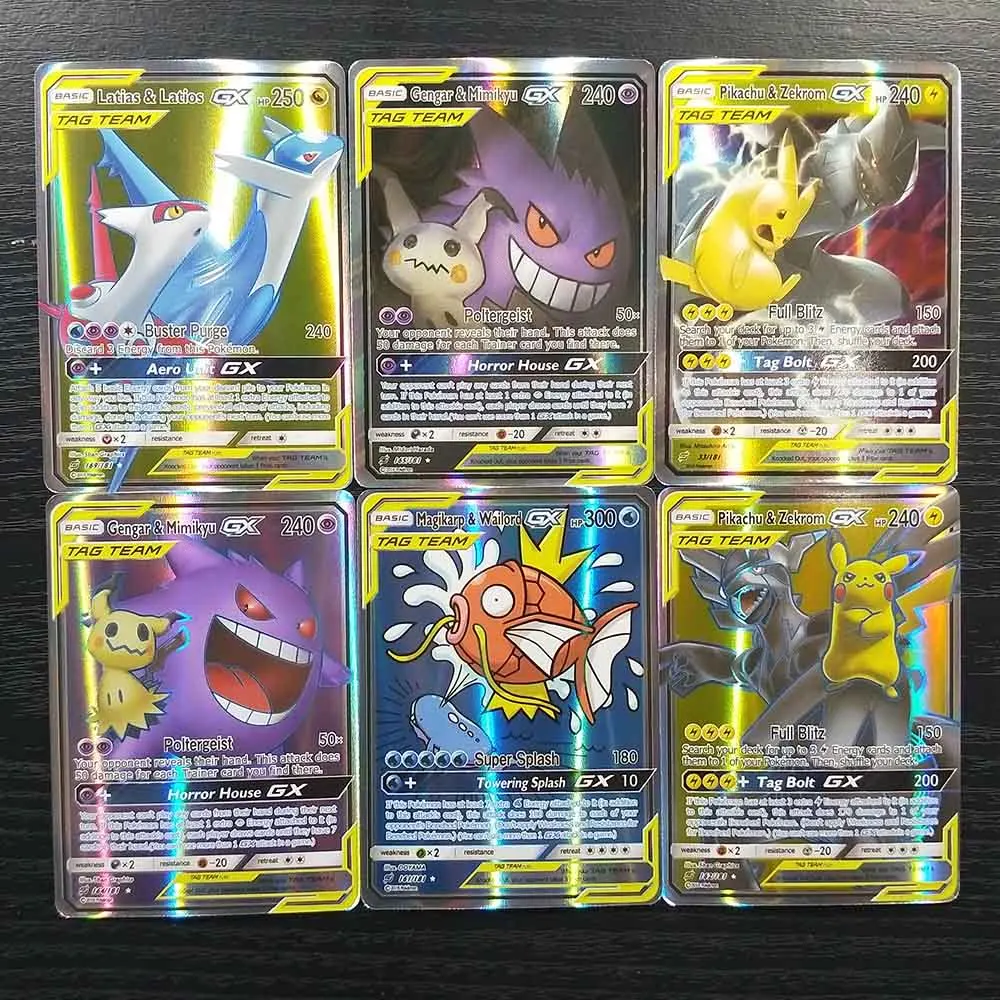 TAKARA TOMY 200 Flash Cards SUN MOON TAG TEAM 194 GX 6 Trainer Collections Shining Pokemon Card Board Game Children Toys