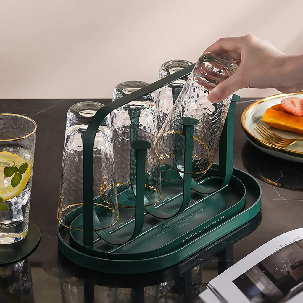 K-star Coffee Cup Holder Desktop Mug Hanger Multifunctional Storage Rack Mug Holder Cup Drain Rack for Home