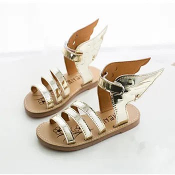 

Koovan Children's Sandals 2020 Summer Kids Children Silver Golden Shoes Wings Girls And Boys Shoes Roman Sandals Baby's Shoes