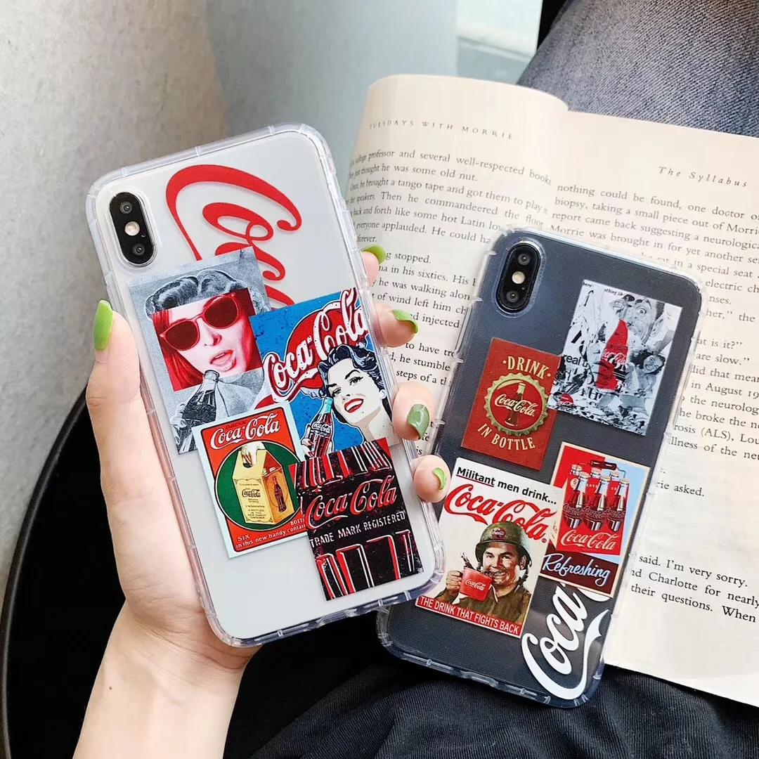 INS Супер Горячая Ретро Кола содовый напиток чехол для телефона iPhone 11 Pro Max X XS XR 6 6s 7 8 Plus культура мягкий прозрачный силиконовый чехол