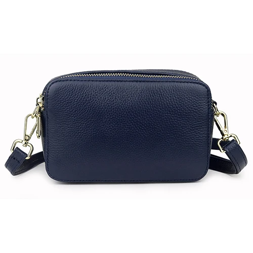 COMFORSKIN, высокое качество,, яловая кожа, сумка, двойная молния, отделение, сумки-мессенджеры, Брендовая женская сумка через плечо - Цвет: Blue