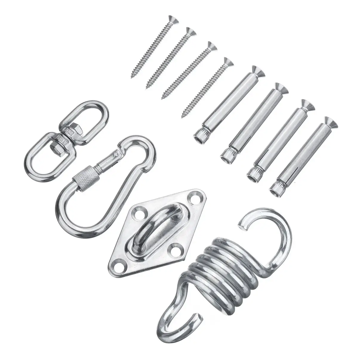 

Stainless Steel Hammock Chair Swing Chair Hanging Kit Ceiling Mount Spring Swivel Snap Hook Camping Accessories Outdoor tools