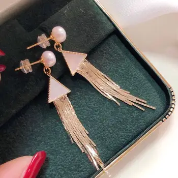 

Light The Luxury of Hand Made Pearl Earrings With Fringed Fritillary Shells 14K Gold Filled Earring Jewelry For Women Best Gift