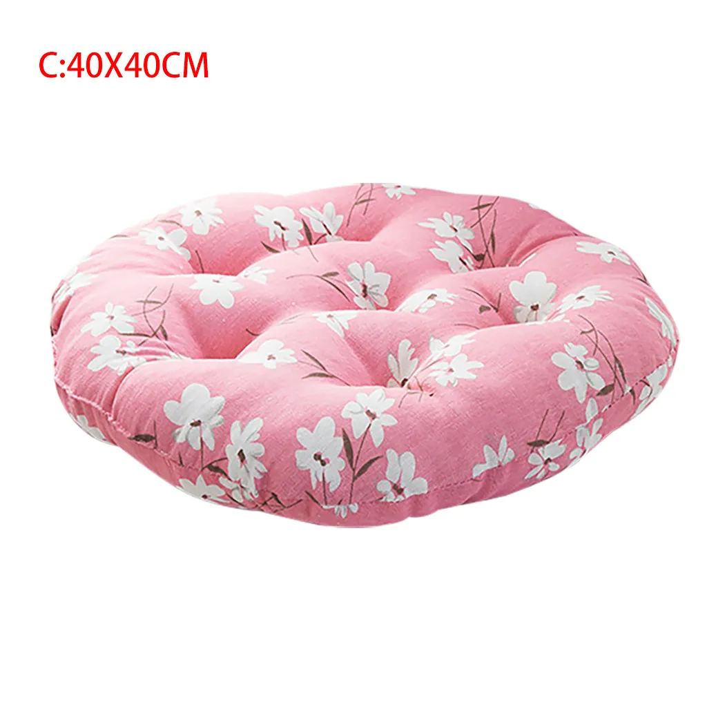 Розовый цветочный узор Подушка для стула круглая хлопковая обивка мягкая подушка для офиса дома или автомобиля Подушка#45 - Цвет: C