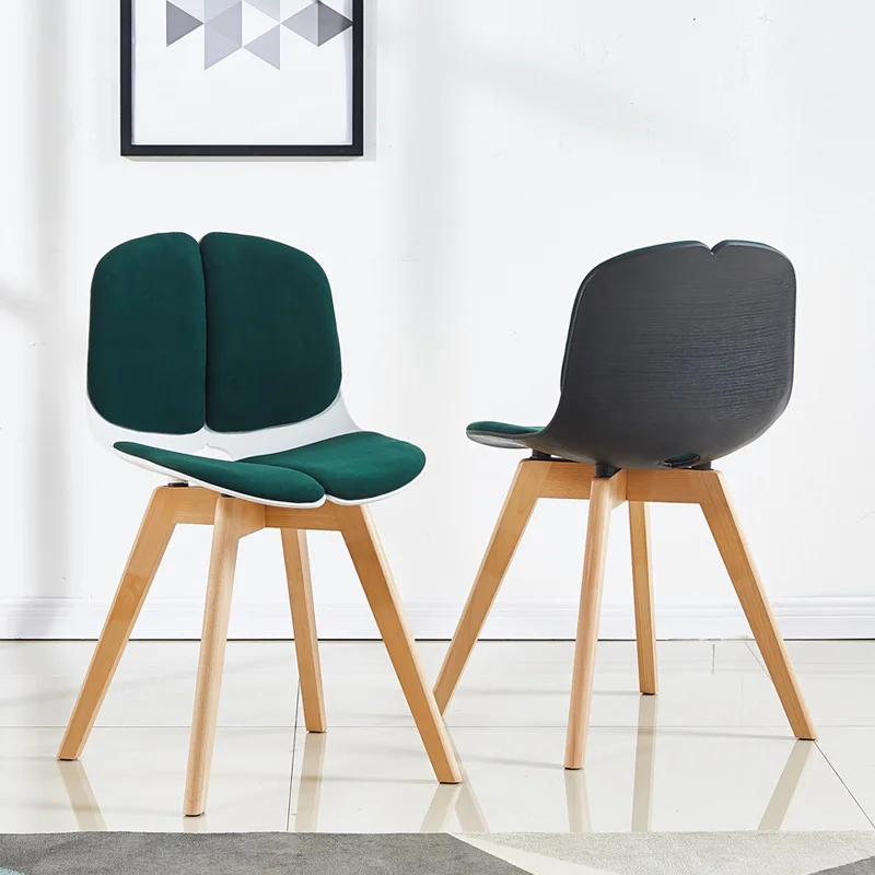 

Nordic INS Solid Wood Plastic Chair Restaurant for Dining Chair Chinese Working Birch Craft Restaurant Study Business Desk Chair