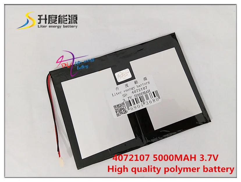 3,7 V 5000mAH 4072107 полимерный литий-ионный/литий-ионный аккумулятор для универсальных литий-ионных аккумуляторов для планшетных ПК 8 дюймов 9 дюймов 10 дюймов