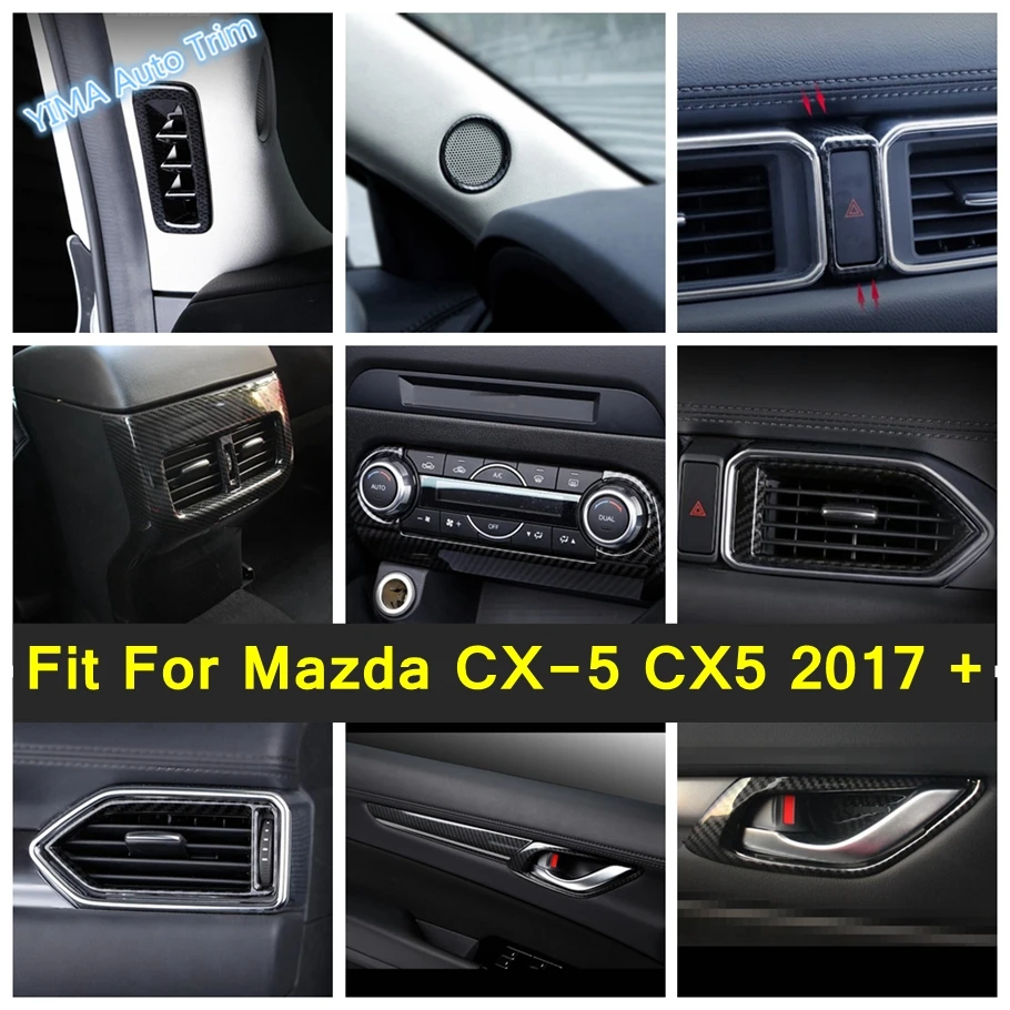 

Carbon Fiber Look Interior Refit Kit For Mazda CX-5 CX5 2017 - 2022 Central Control Instrument Panel Warning Light Cover Trim